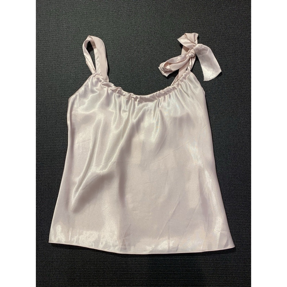New Vera‎ Wang Pink Bow Silky Top Size Small